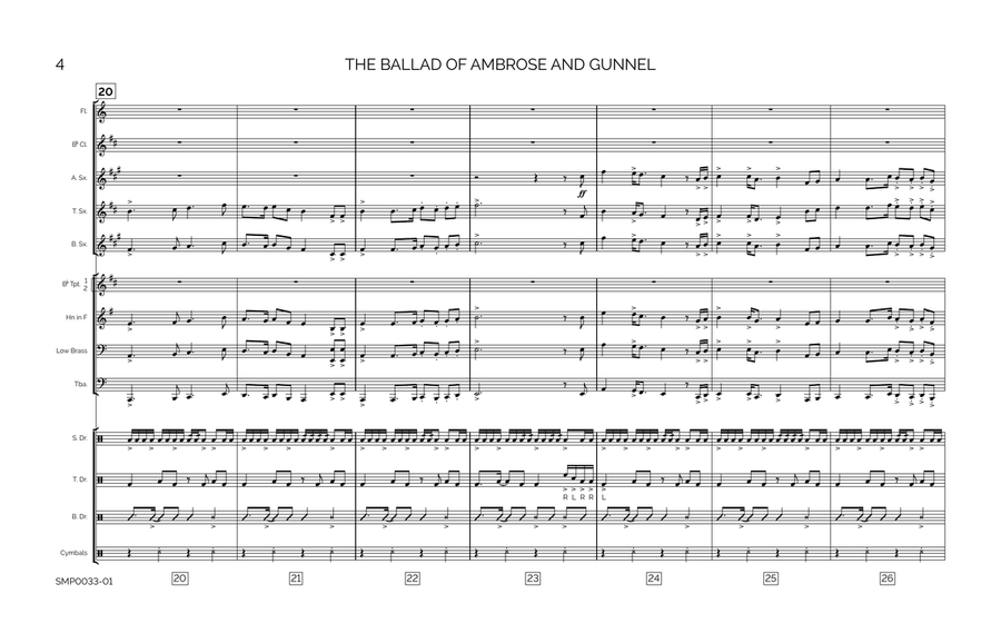 The Ballad Of Ambrose And Gunnel Marching Band scores gallery preview page 5