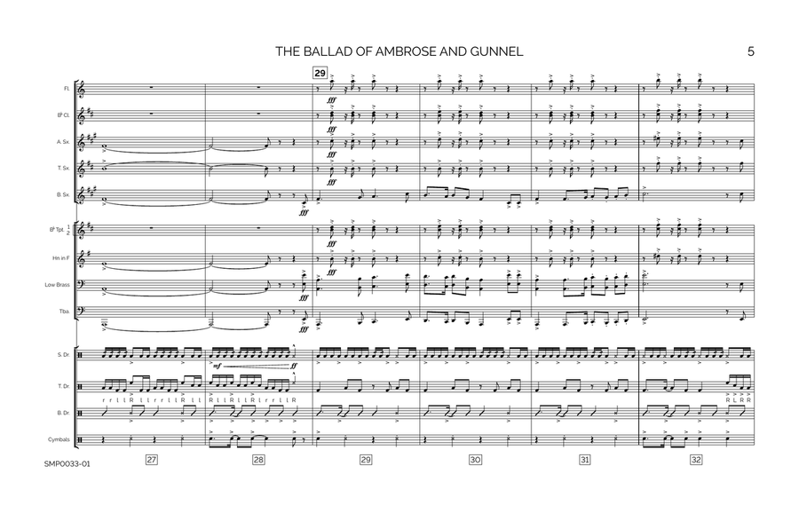 The Ballad Of Ambrose And Gunnel Marching Band scores gallery preview page 6