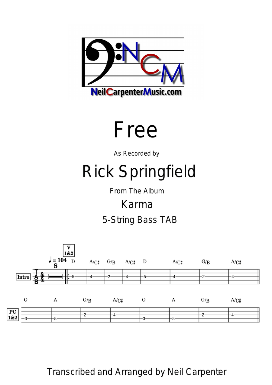 Free Free Acoustic Guitar scores gallery preview page 1