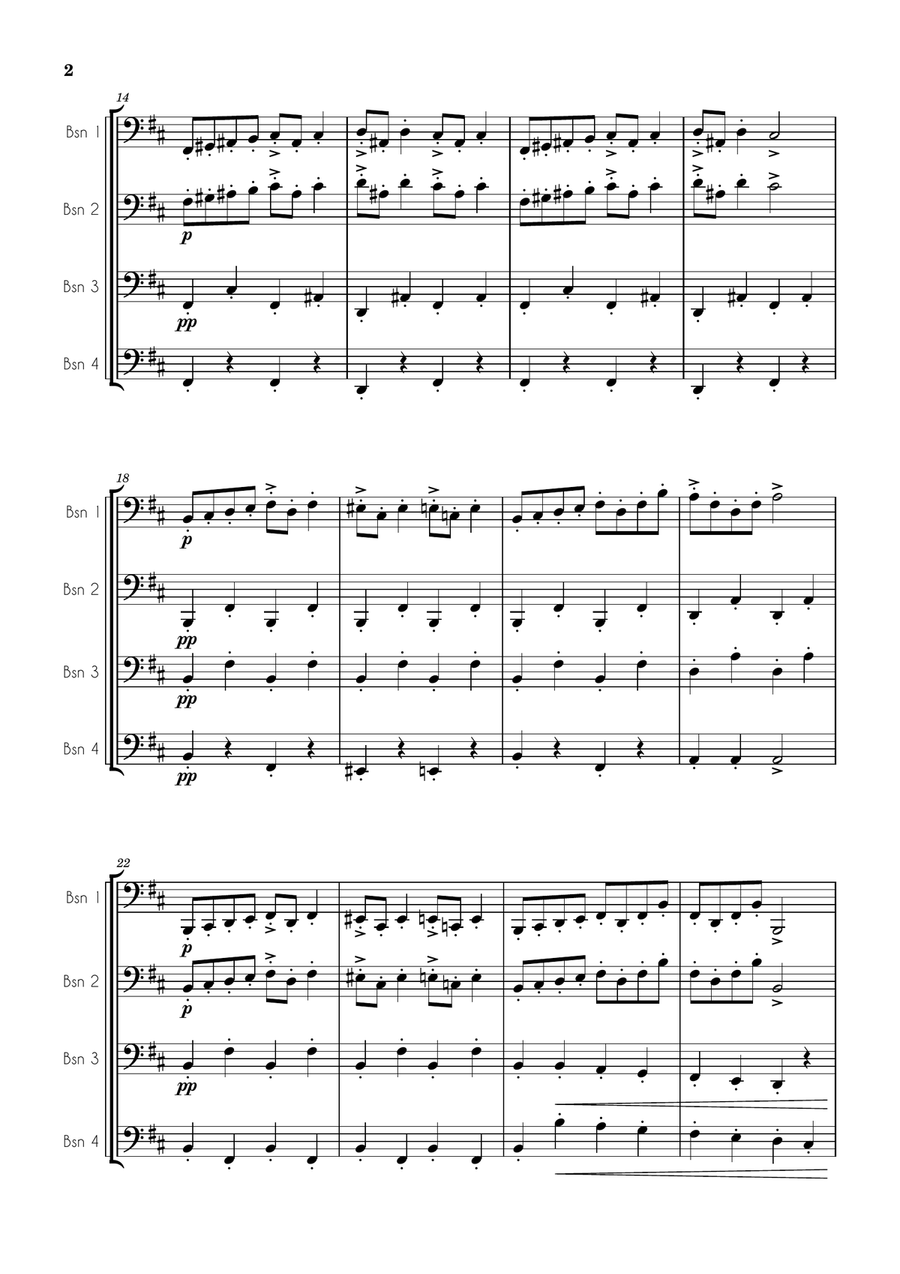 BASSON QUARTET - E. Grieg - Theme from 