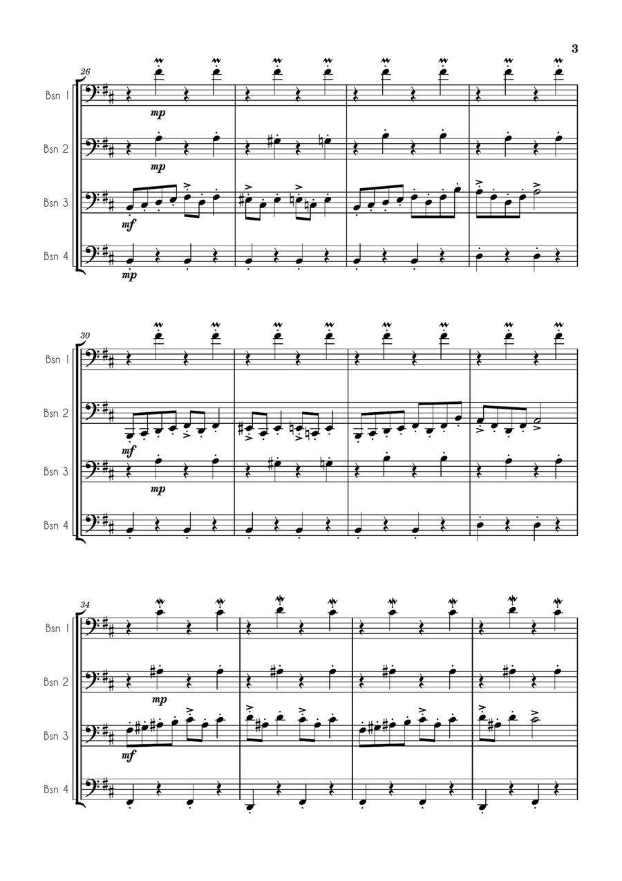BASSON QUARTET - E. Grieg - Theme from 