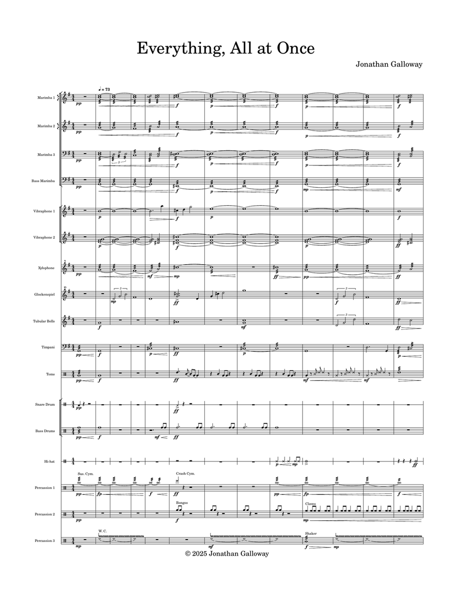 Everything, All At Once Percussion Ensemble scores gallery preview page 1