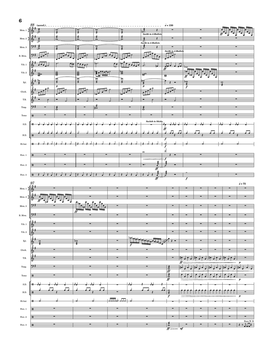 Everything, All At Once Percussion Ensemble scores gallery preview page 6