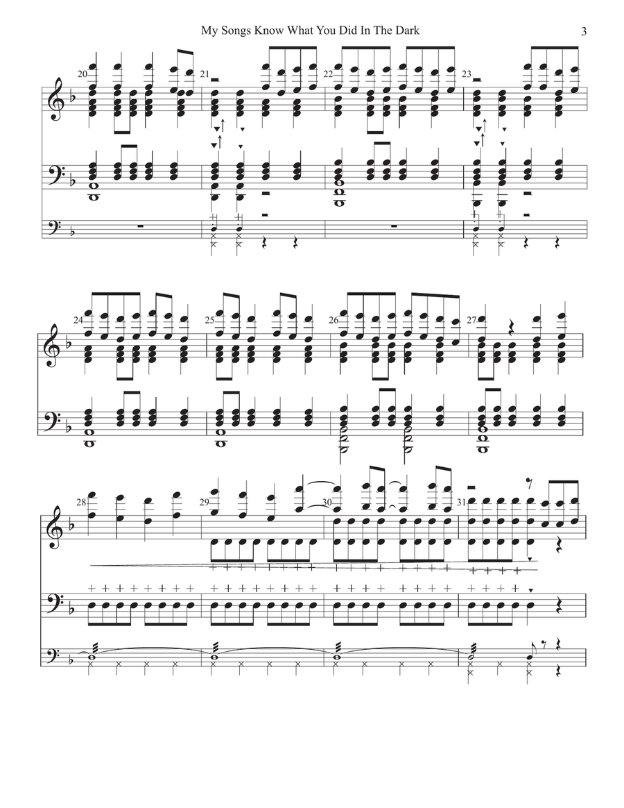 My Songs Know What You Did In The Dark (Light Em Up) - Score Only Handbell Choir scores gallery preview page 4