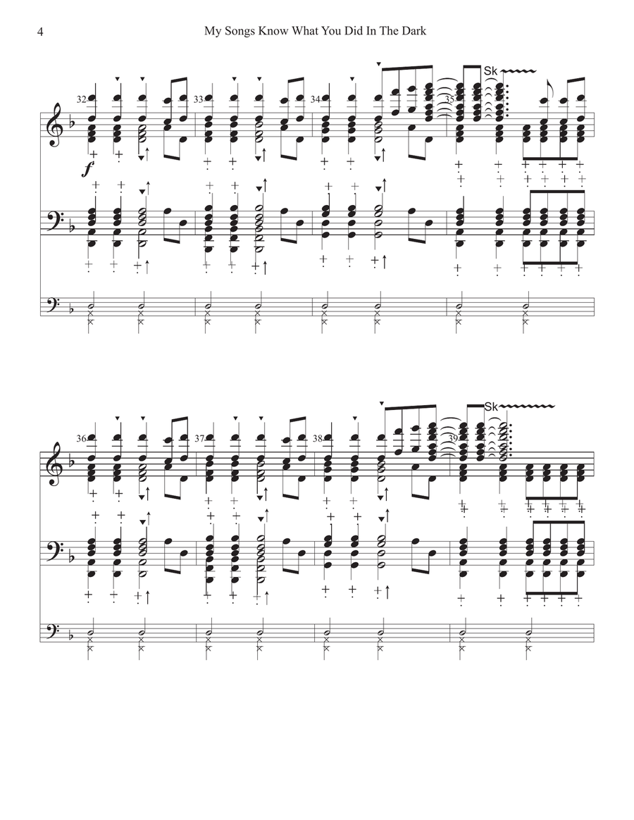 My Songs Know What You Did In The Dark (Light Em Up) - Score Only Handbell Choir scores gallery preview page 5