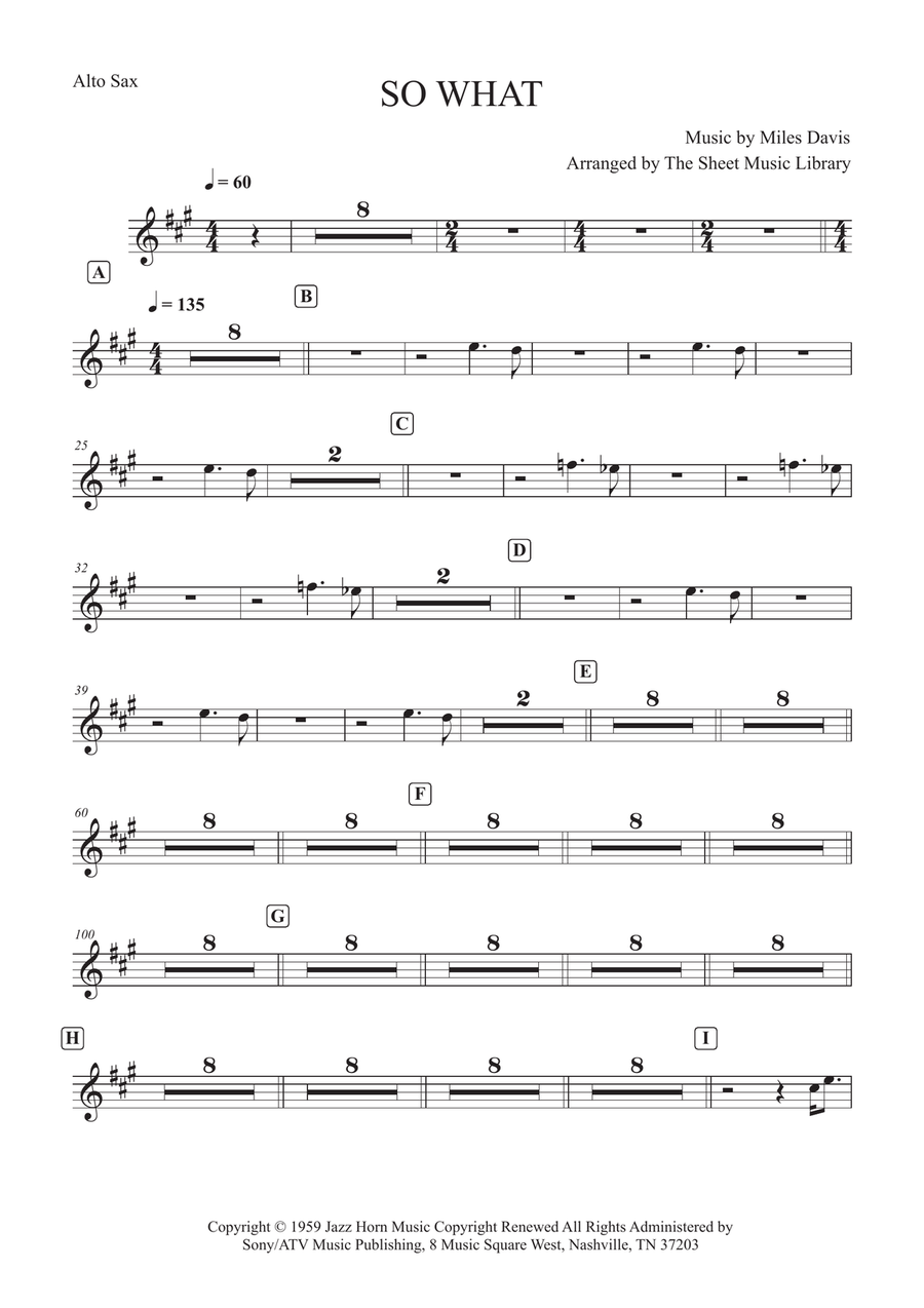 So What So What Alto Saxophone scores gallery preview page 1