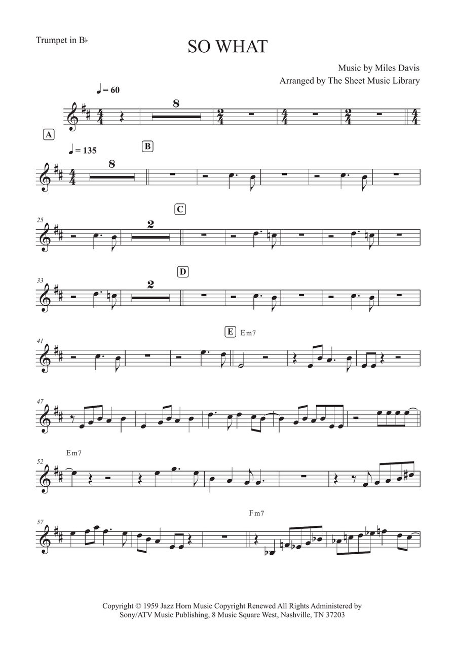 So What So What B-Flat Trumpet scores gallery preview page 1