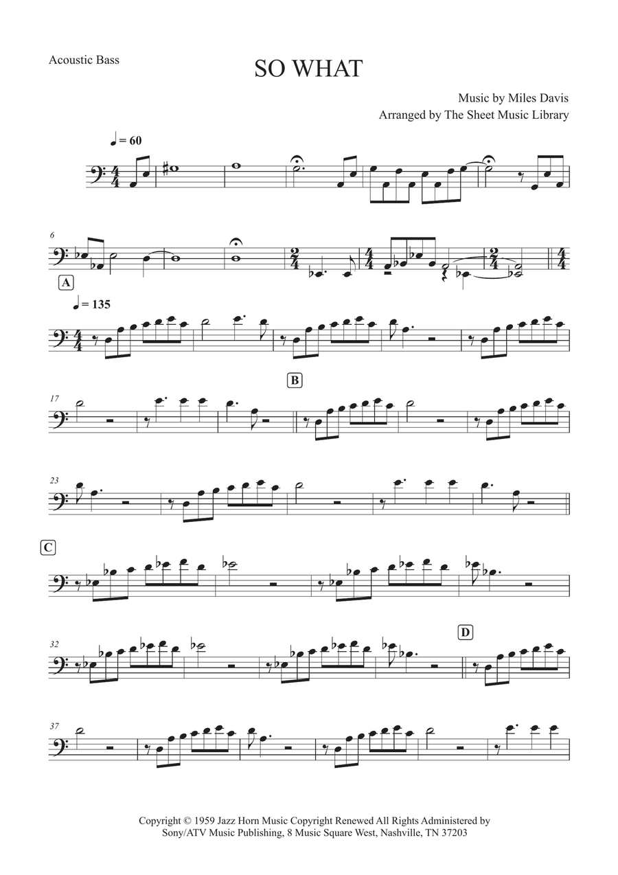 So What So What Double Bass scores gallery preview page 1