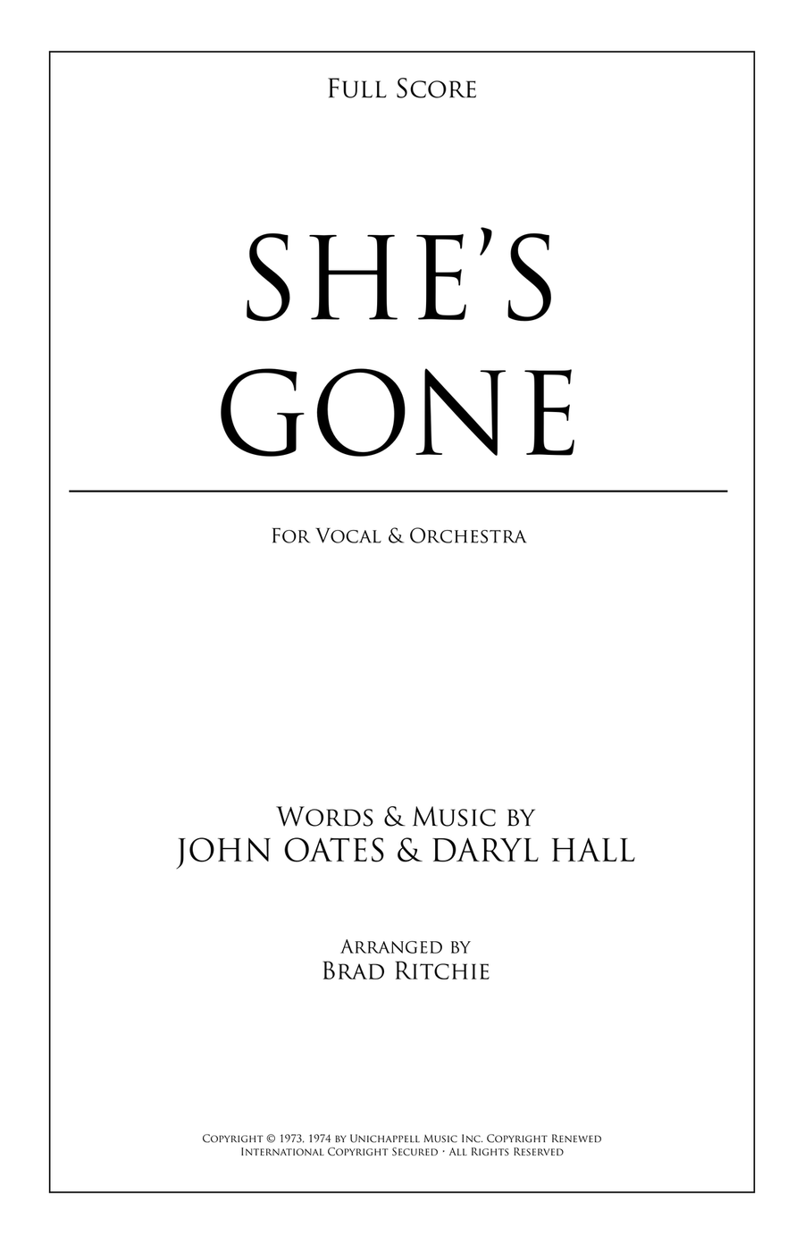 She's Gone Full Orchestra scores gallery preview page 1