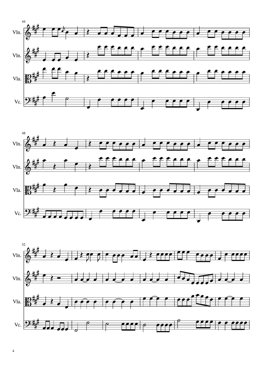 A Bar Song (Tipsy) String Quartet scores gallery preview page 4