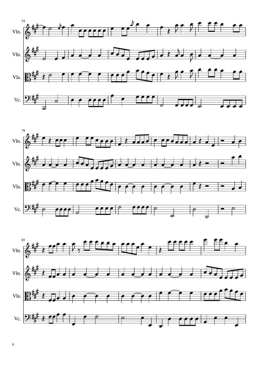 A Bar Song (Tipsy) String Quartet scores gallery preview page 6