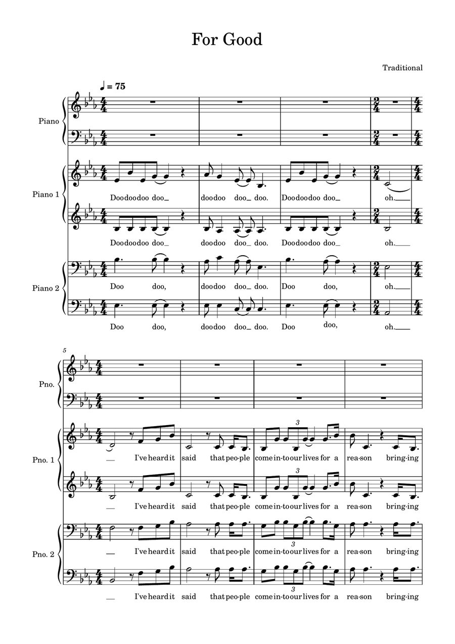 For Good For Good 4-Part scores gallery preview page 1