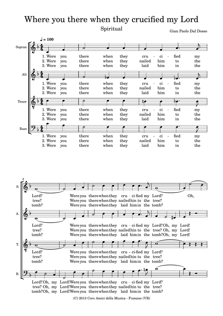Where You There When They Crucified My Lord 4-Part scores gallery preview page 1