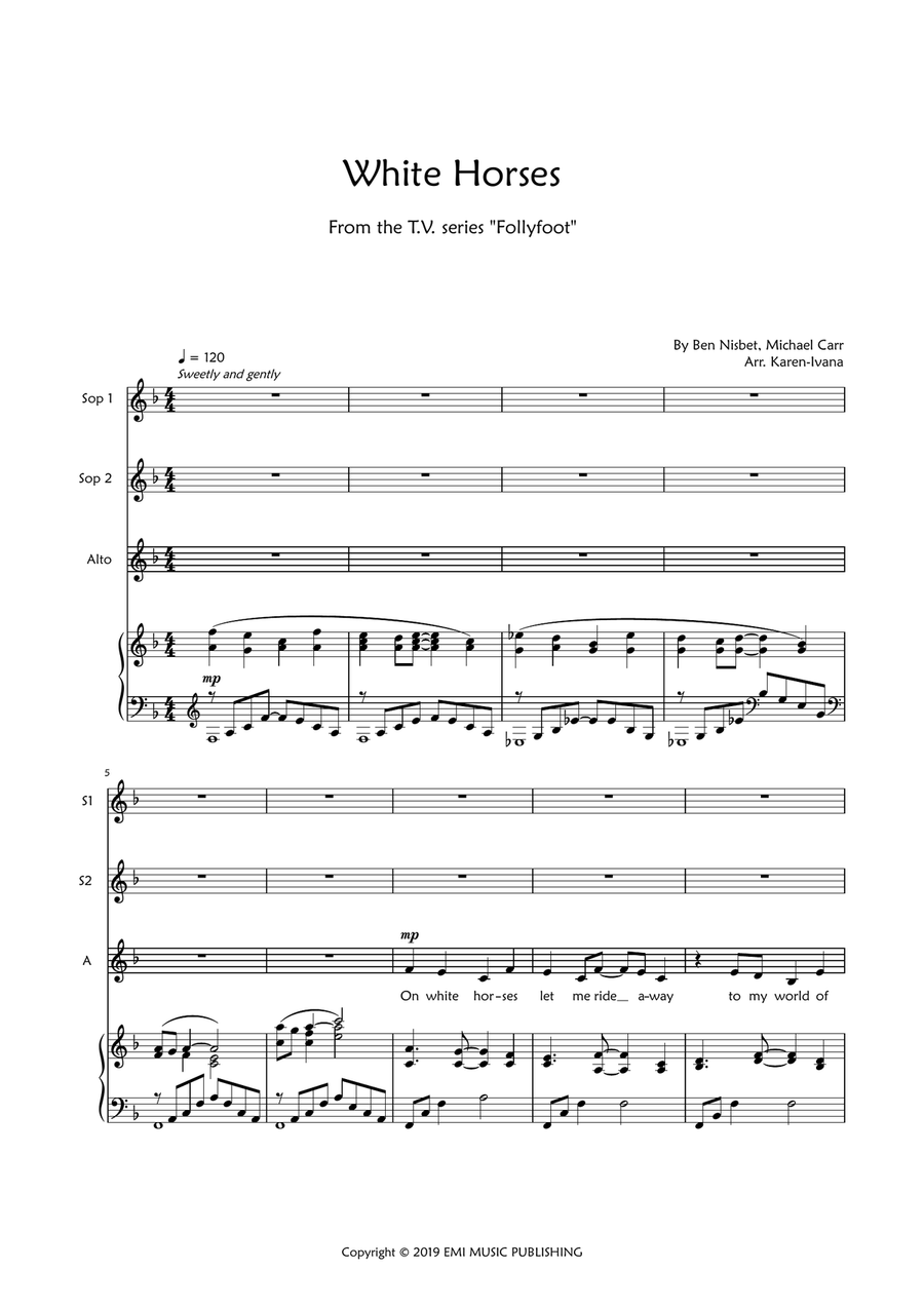 White Horses White Horses SSA scores gallery preview page 1