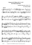 Sonata in D Minor, K.9 / L.366 for Violin and Viola