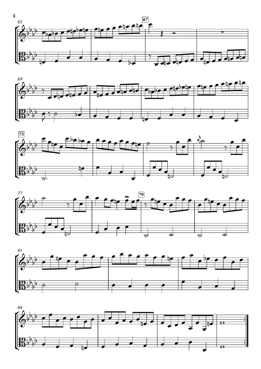 Sonata in F Major, K.386 / L.171 for Violin and Viola String Duet scores gallery preview page 4