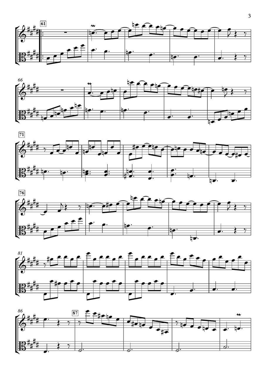 Sonata in E Major, K.403 / L.470 for Violin and Viola String Duet scores gallery preview page 3