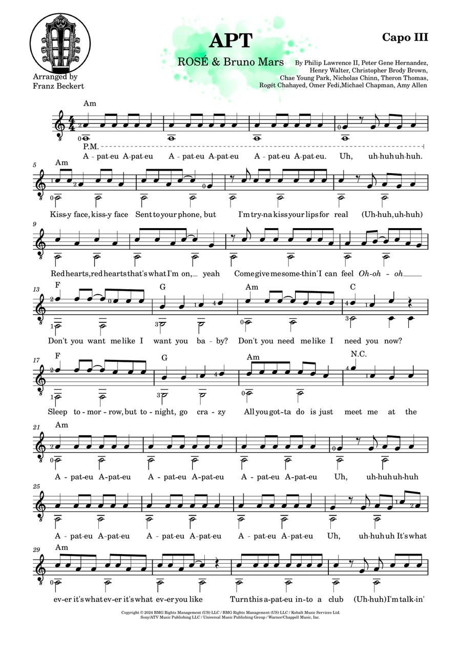 Apt. Apt. Acoustic Guitar scores gallery preview page 1