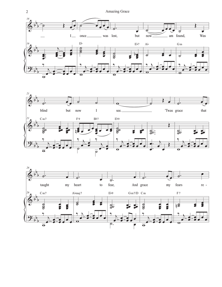 Amazing Grace (Until We Find Our Peace) (2-part choir - (SA) SA scores gallery preview page 2