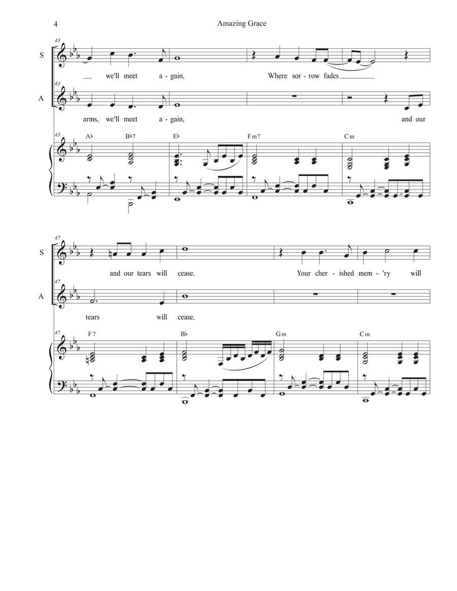 Amazing Grace (Until We Find Our Peace) (2-part choir - (SA) SA scores gallery preview page 4