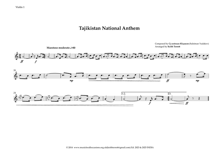 Tajikistan National Anthem for String Orchestra String Orchestra scores gallery preview page 5