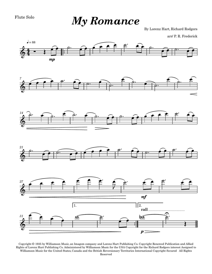 My Romance My Romance Flute Solo scores gallery preview page 1