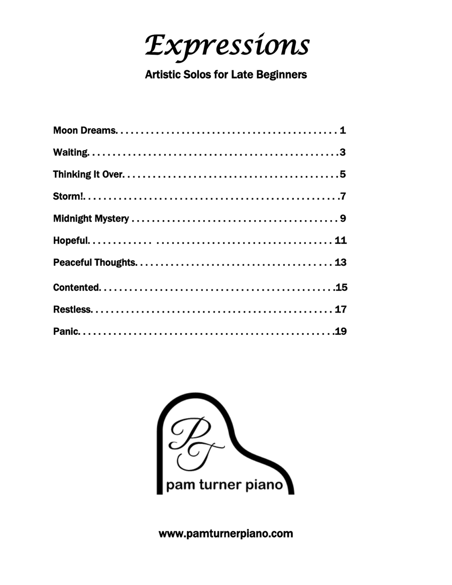 Expressions (Artistic Solos for Late Beginners) Piano Method scores gallery preview page 3