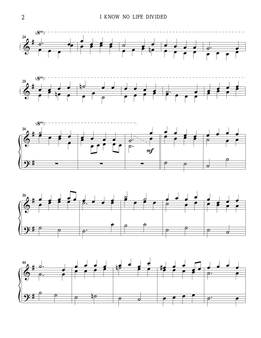 I Know No Life Divided (WORDSWORTH) Carillon scores gallery preview page 2