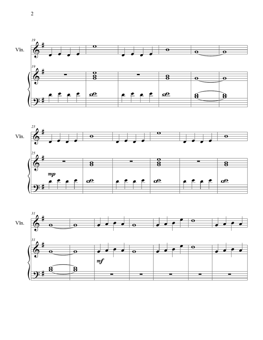 Spring Chimes (Easy Piano and Violin) Violin Solo scores gallery preview page 2