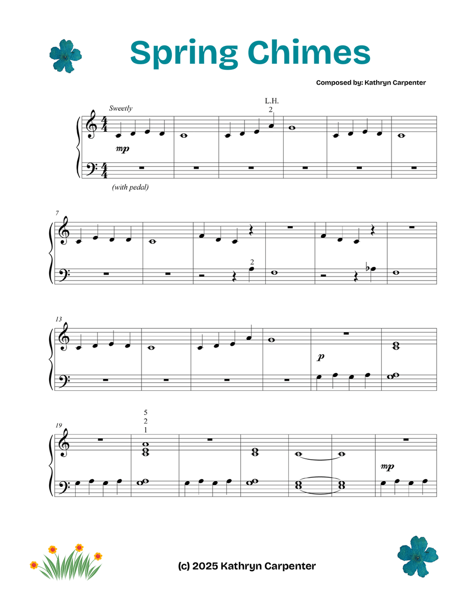 Spring Chimes (Easy Piano) Piano Method scores gallery preview page 1