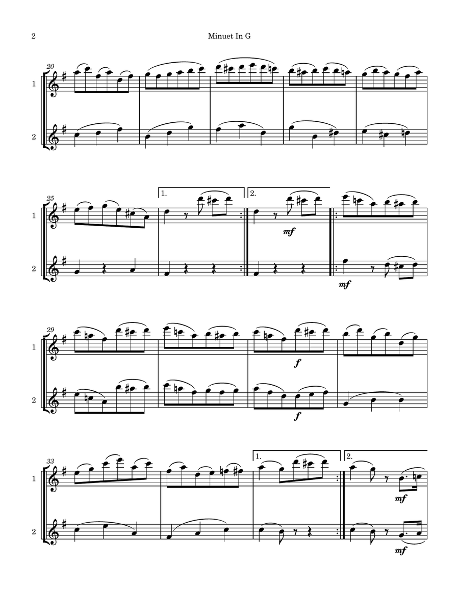Minuet In G Minuet In G Tenor Saxophone scores gallery preview page 2