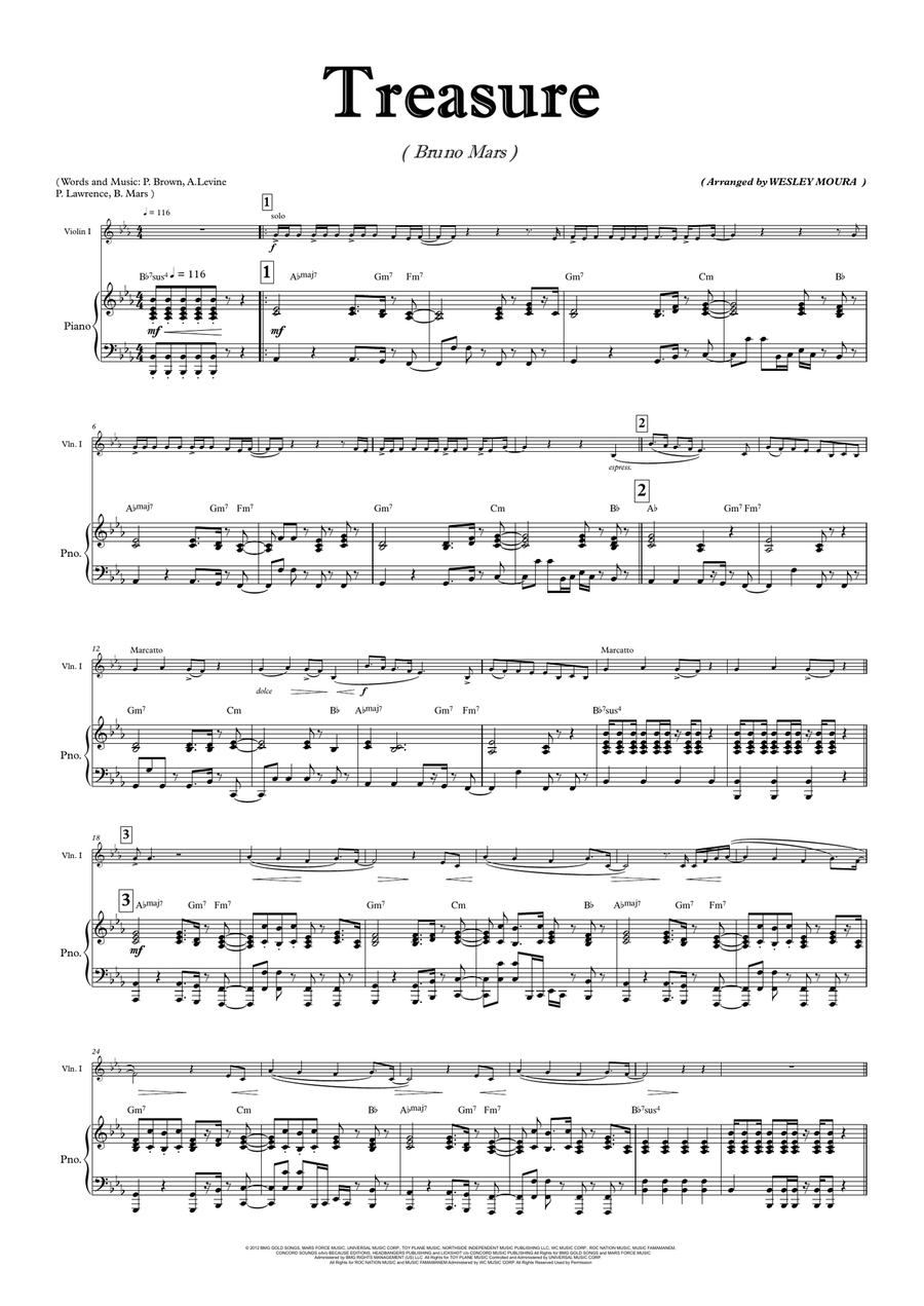 Treasure Violin Solo scores gallery preview page 2