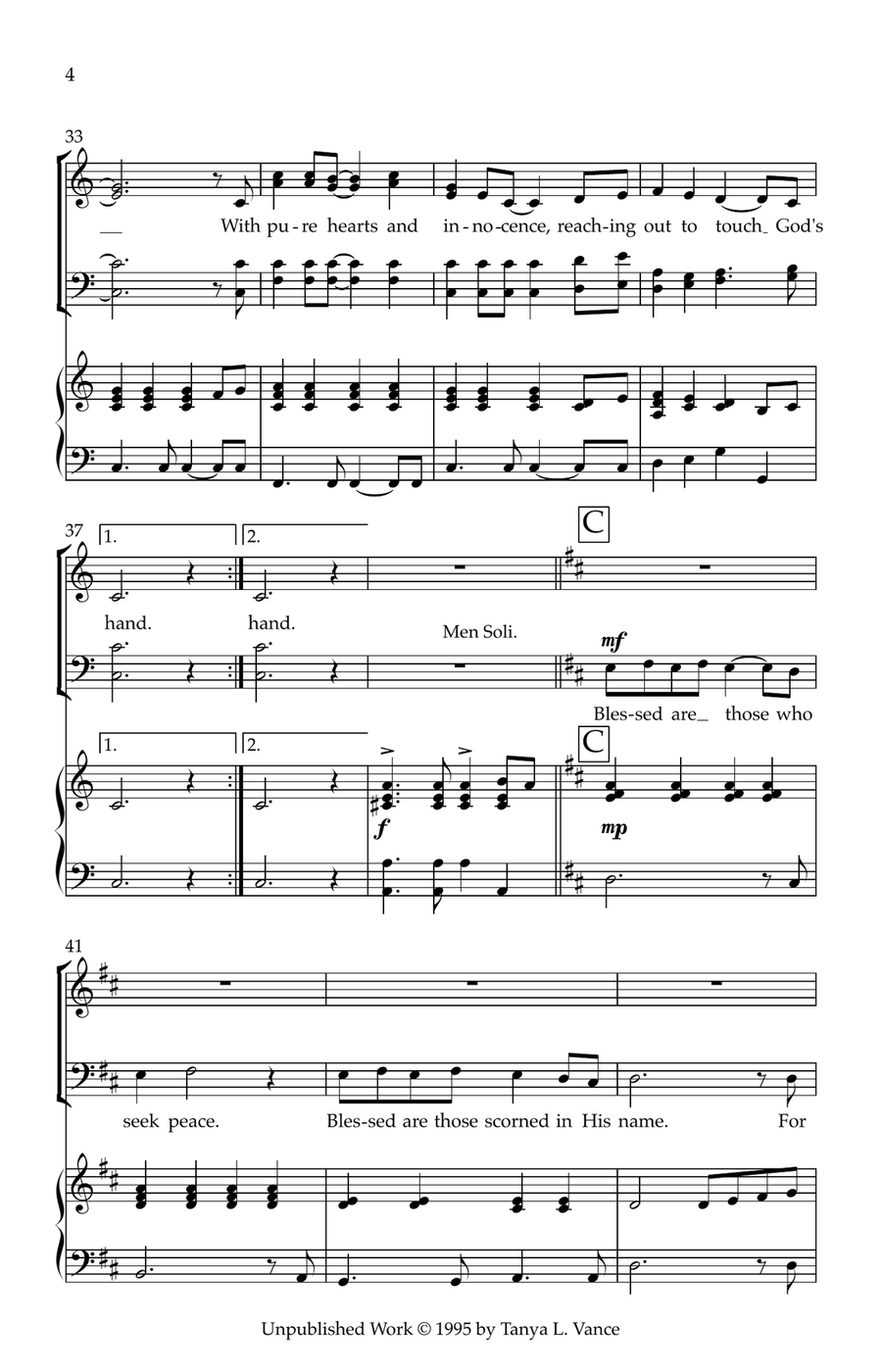 Blessed are the Children Blessed are the Children 4-Part scores gallery preview page 4