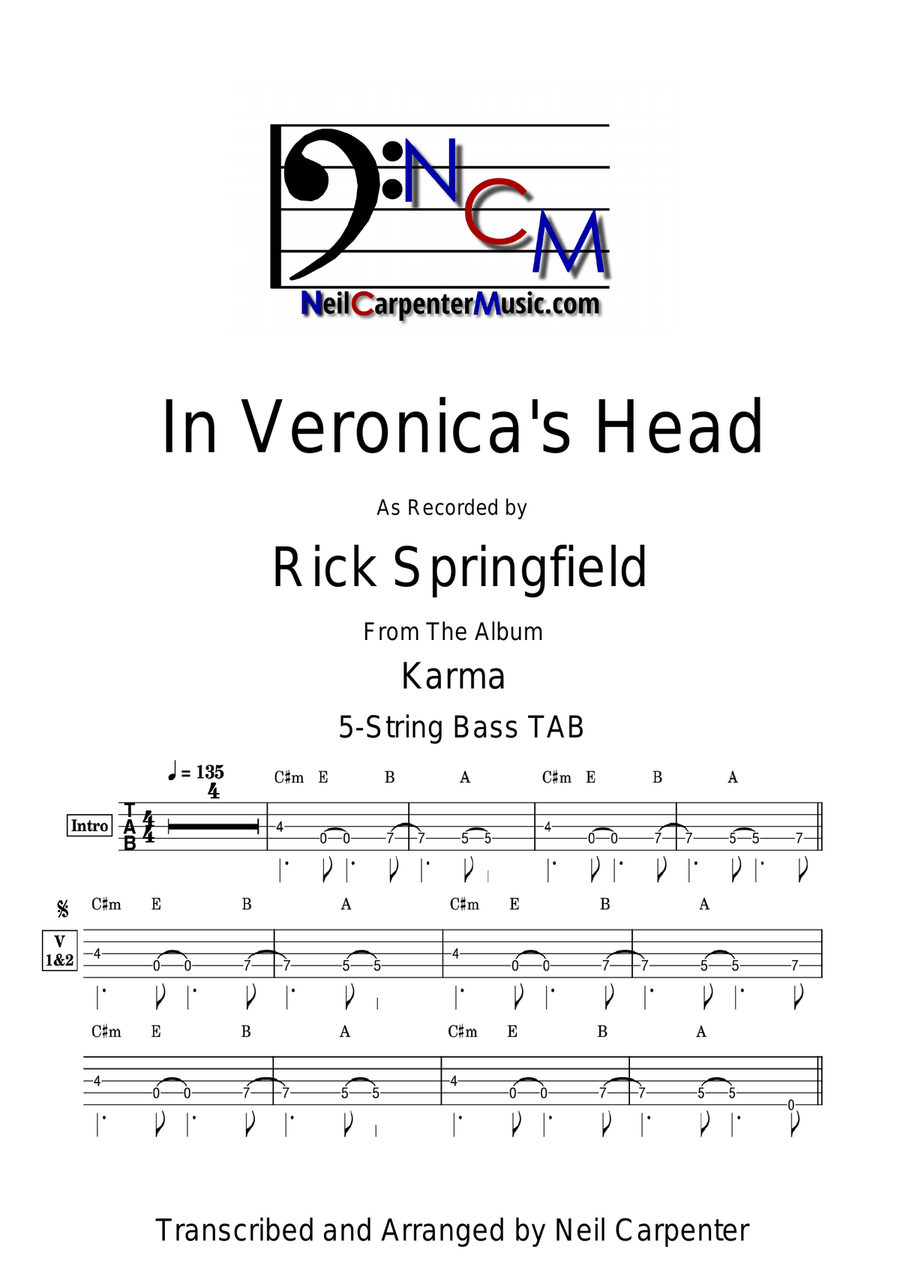 In Veronica S Head In Veronica S Head Acoustic Guitar scores gallery preview page 1