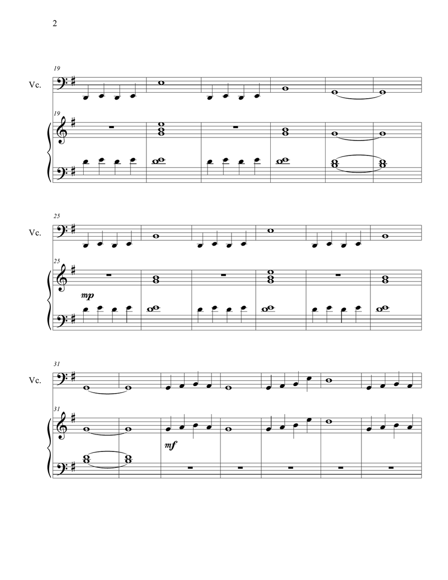 Spring Chimes (Easy Piano and Cello) Easy Piano scores gallery preview page 2
