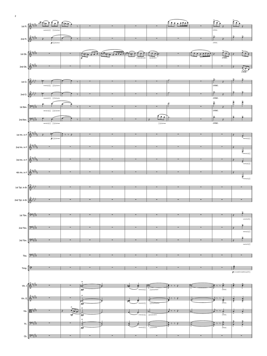 Morning Mood by Greig (Full orchestra, including parts for clarinets/trumpets in Bb, horns in F) Full Orchestra scores gallery preview page 2