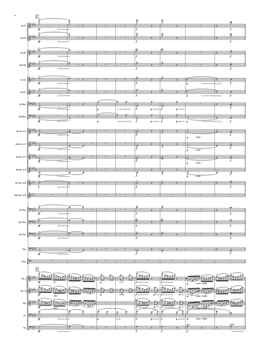 Morning Mood by Greig (Full orchestra, including parts for clarinets/trumpets in Bb, horns in F) Full Orchestra scores gallery preview page 4
