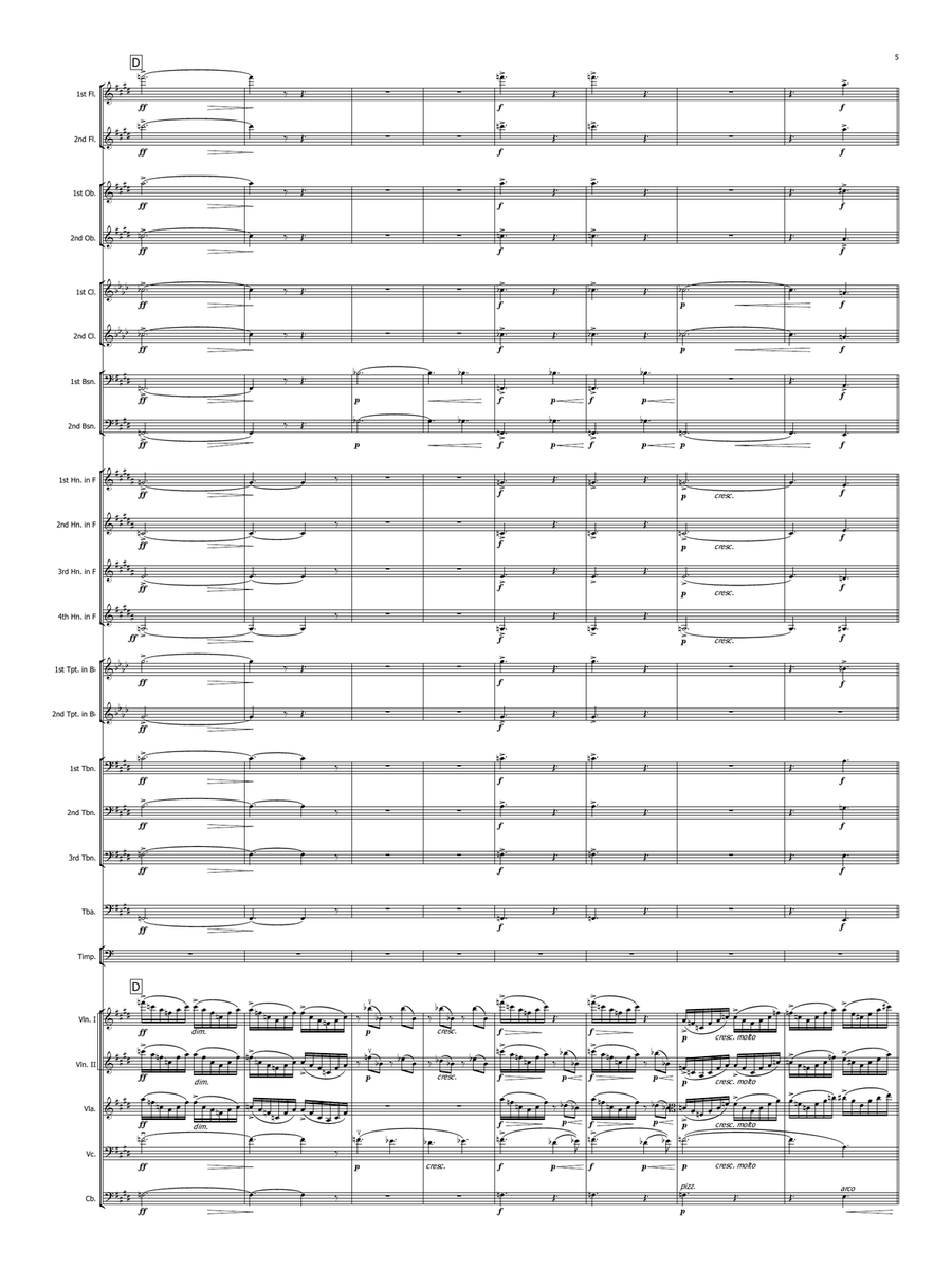 Morning Mood by Greig (Full orchestra, including parts for clarinets/trumpets in Bb, horns in F) Full Orchestra scores gallery preview page 5