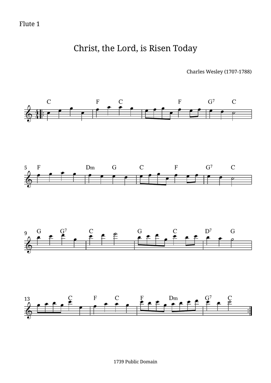Christ, the Lord, Is Risen Today Flute Duet scores gallery preview page 2