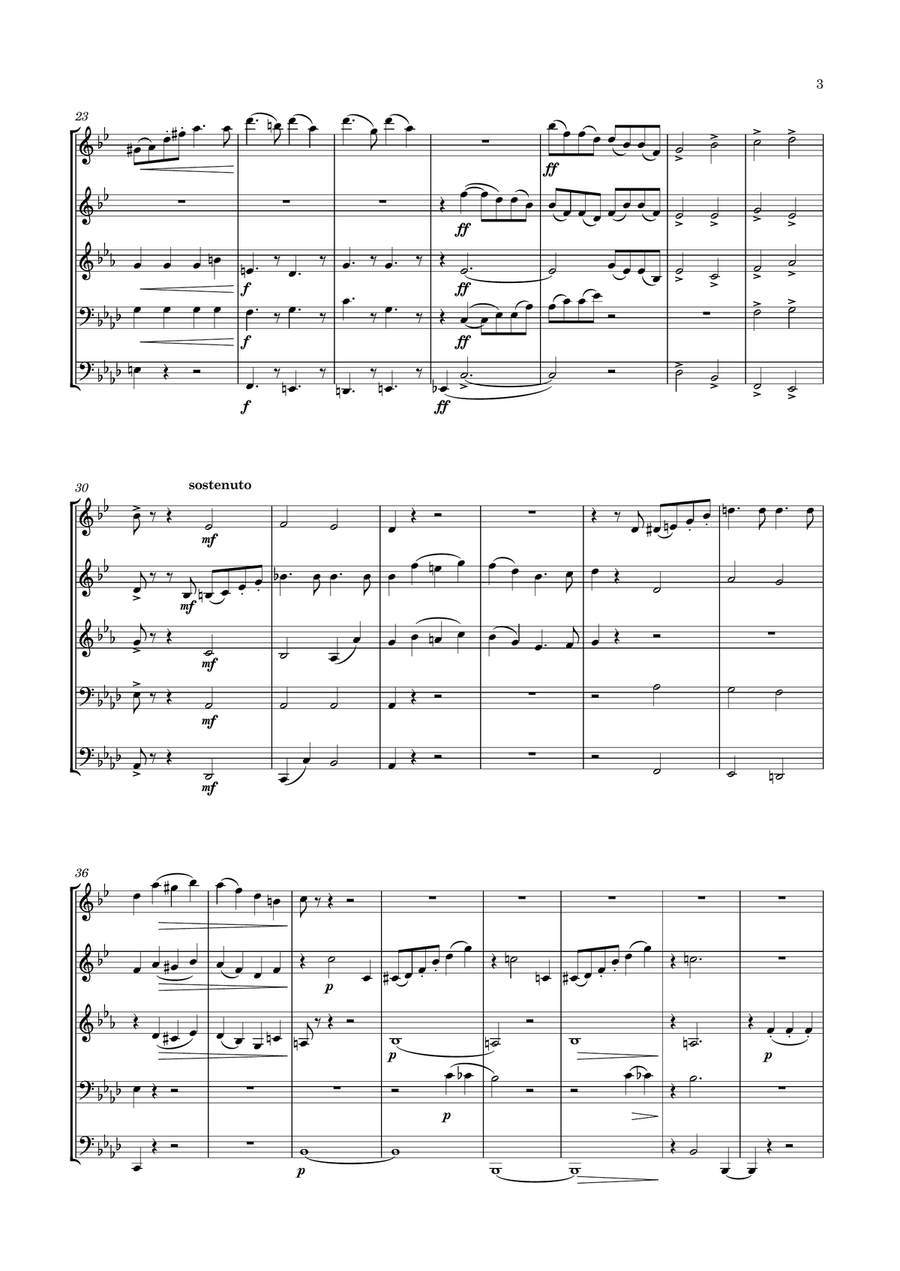 Ewald - Brass Quintet No.4 in A flat major, Op.8 Brass Quintet scores gallery preview page 3