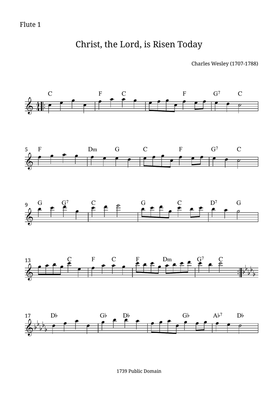 Christ, the Lord, Is Risen Today Flute Duet scores gallery preview page 3