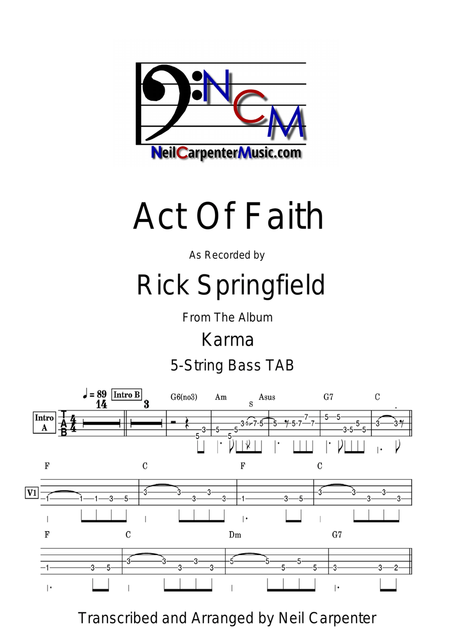 Act Of Faith Act Of Faith Acoustic Guitar scores gallery preview page 1