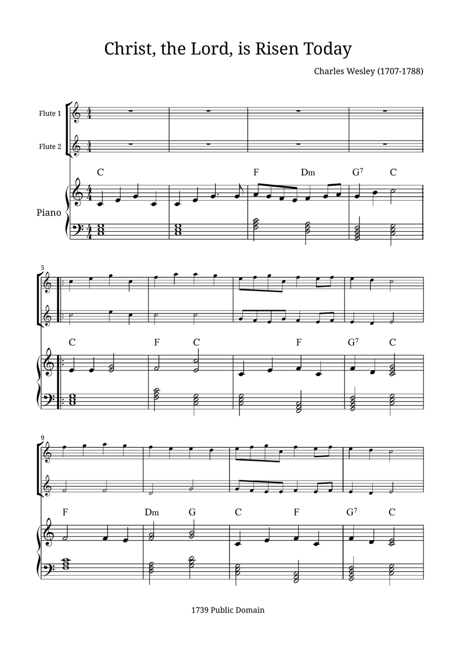 Christ, the Lord, Is Risen Today Woodwind Duet scores gallery preview page 1