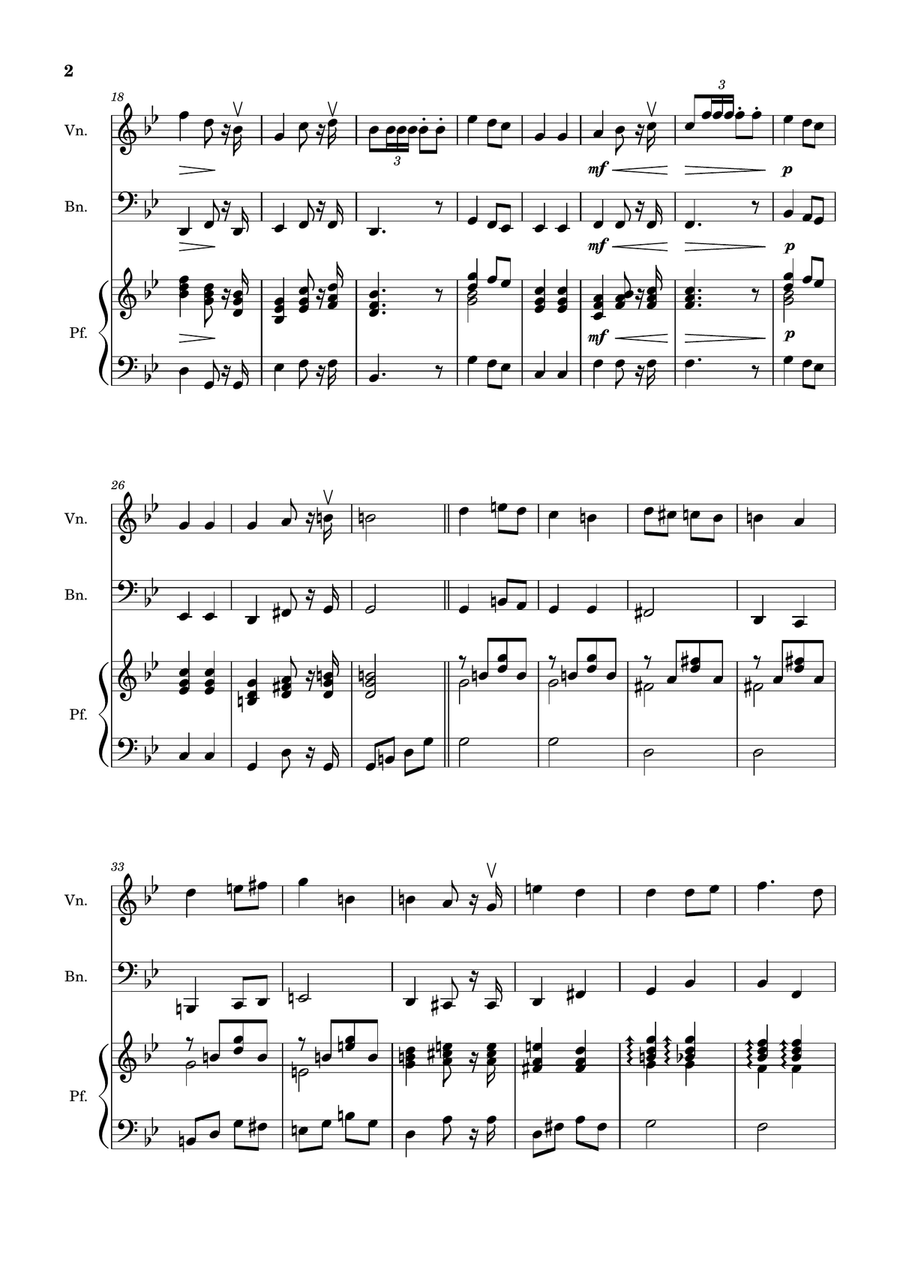 Bridal Chorus. R. Wagner - Violin, Bassoon and Piano. Score and Parts. Chamber Music scores gallery preview page 2