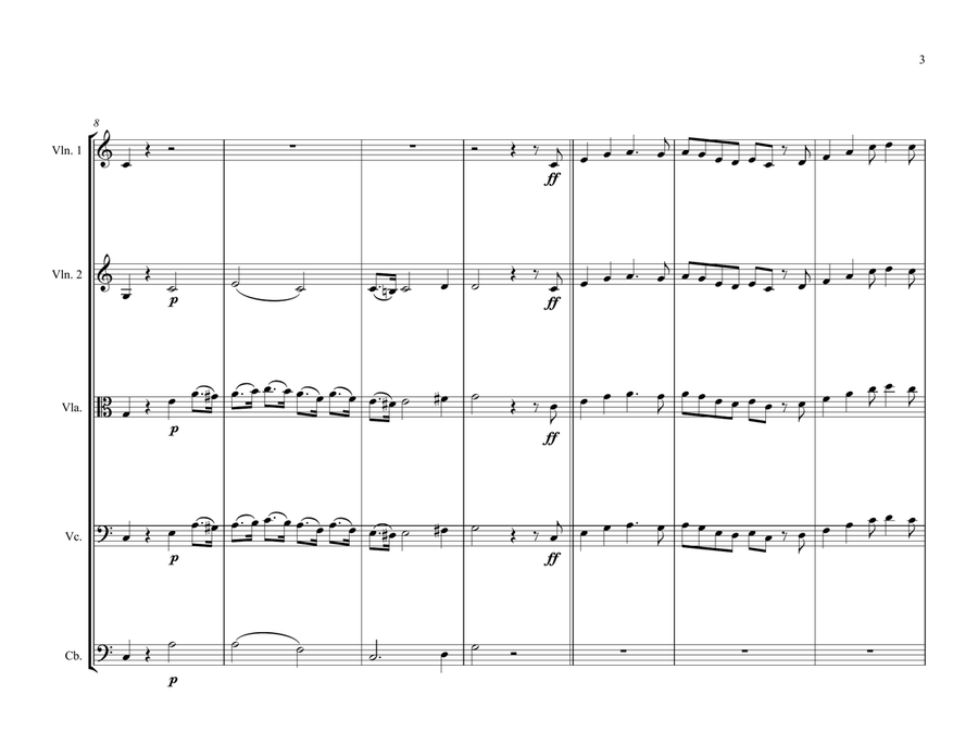 Togolese National Anthem for String Orchestra String Orchestra scores gallery preview page 3