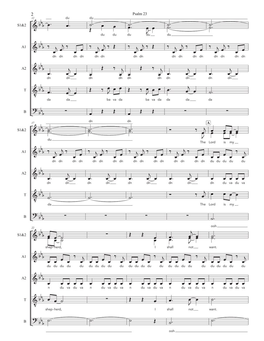 Psalm 23 Psalm 23 Divisi scores gallery preview page 2
