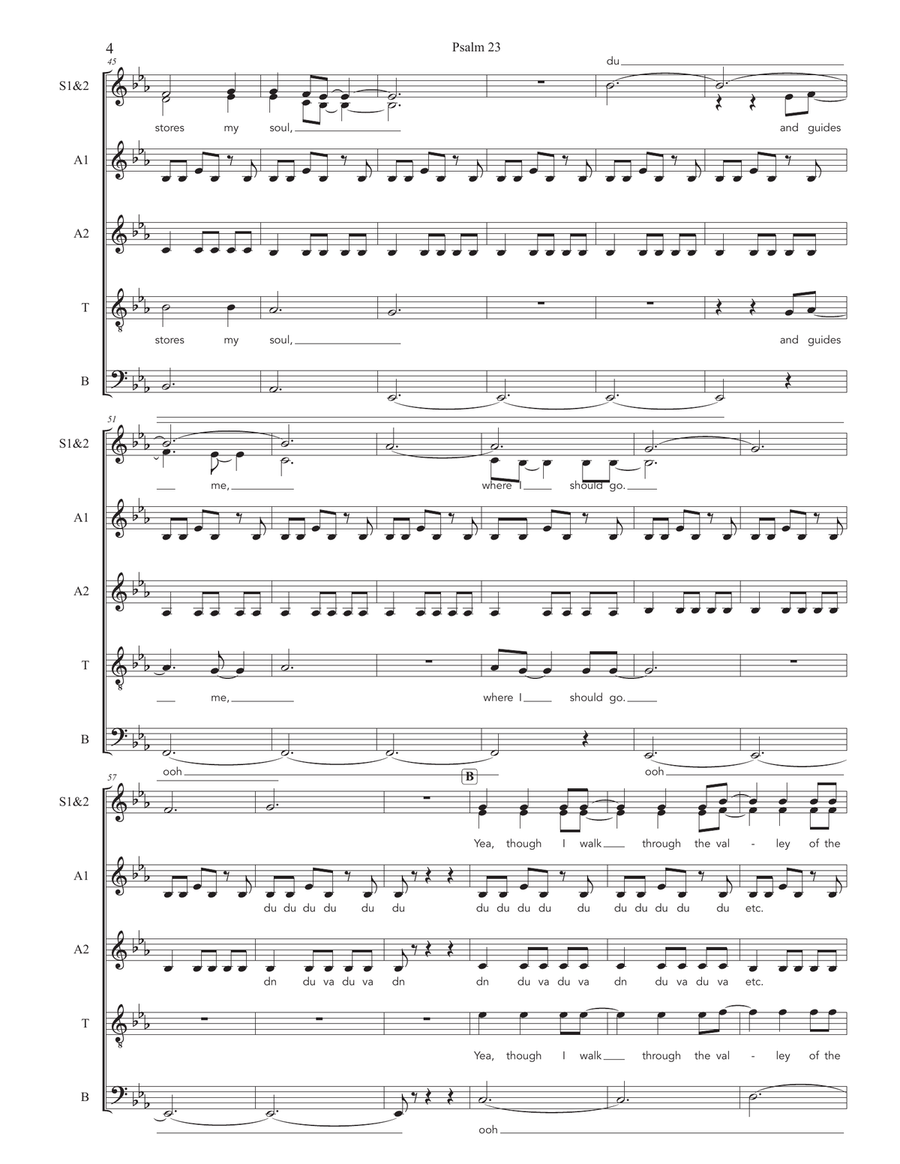 Psalm 23 Psalm 23 Divisi scores gallery preview page 4