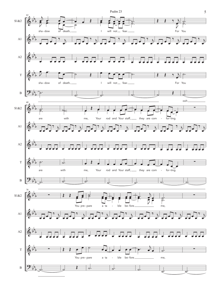 Psalm 23 Psalm 23 Divisi scores gallery preview page 5