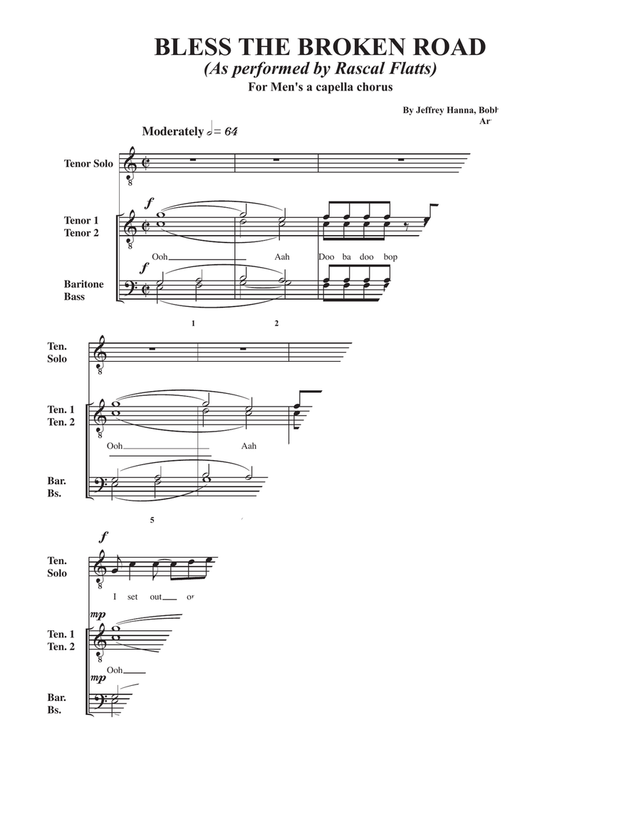 Bless The Broken Road Bless The Broken Road TTBB scores gallery preview page 1