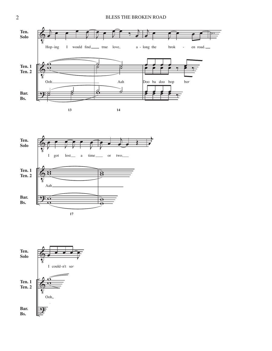 Bless The Broken Road Bless The Broken Road TTBB scores gallery preview page 2